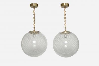 Murano glass ceiling pendants a pair