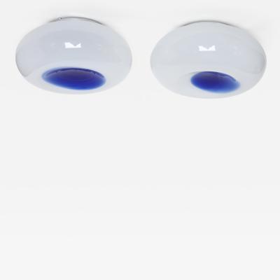 Murano glass flush mount ceiling light Italy circa 1960s