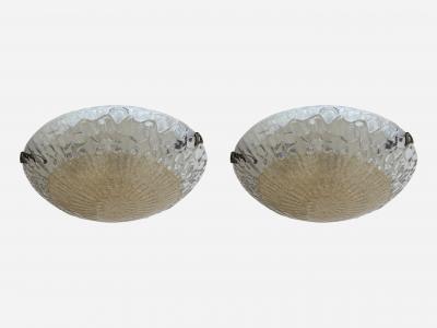 Murano glass flush mount ceiling light Italy circa 1960s