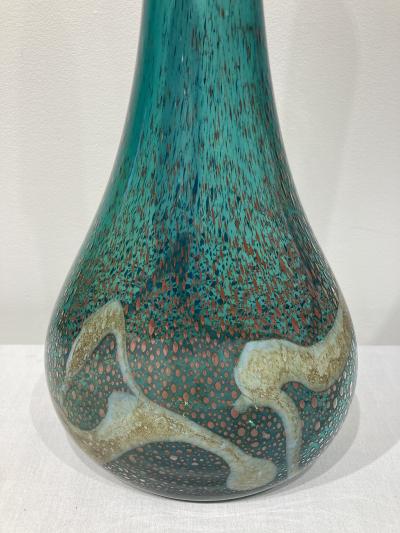 Murano glass vase signed J Lansky dated 1986