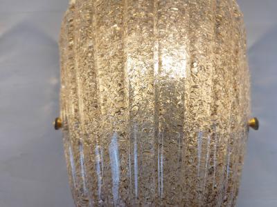 Murano glass wall sconce smokey brown grained half cup