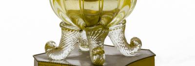 Murano super gold mercury glass table lamp with gold bronze base