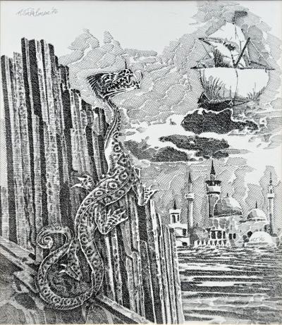 Murray Herbert Tinkelman H P Lovecraft Dream Quest of Unknown Kadath Original Art for Sale Signed
