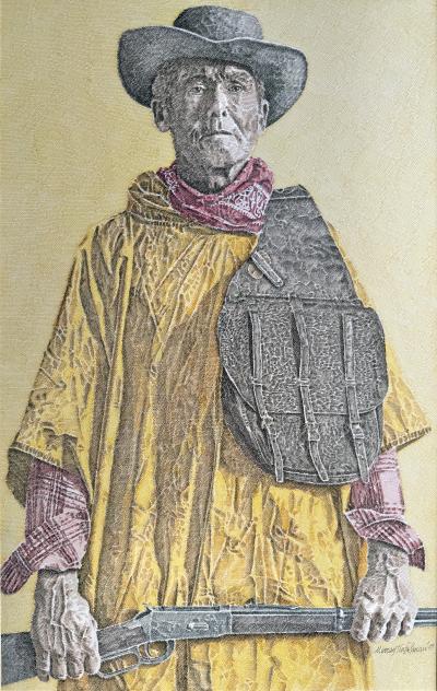 Murray Herbert Tinkelman Portrait of Old Cowboy Holding Rifle Cover for Zane Greys Majestys Rancho