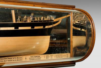 Museum quality shipbuilders mirror backed model