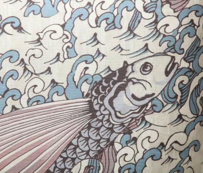 Mystique by Peter Fasano Pink Blue and Cream Linen Pillow