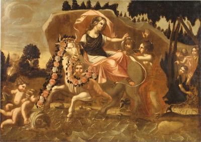 Mythological painting from the 17th century Rape of Europa