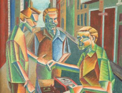 N A Burkart 20th c Street Vendor 