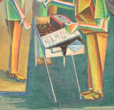 N A Burkart 20th c Street Vendor 