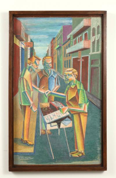 N A Burkart 20th c Street Vendor 