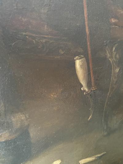 N Kriaus 19TH CENTURY PAINTING OF MAN AND BOY