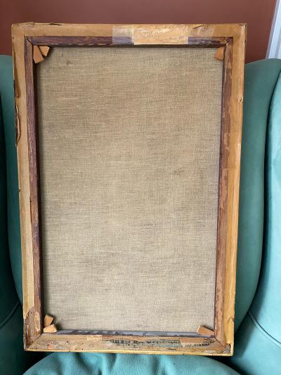 N Kriaus 19TH CENTURY PAINTING OF MAN AND BOY