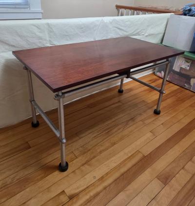 NAMCO namco NAMCO Australia Mahogany Top Aluminum Table Warren McArthur License Era c 1955