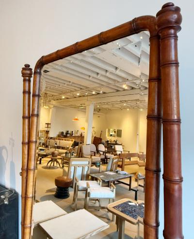 NAPOLEAN III FAUX BAMBOO CHEVAL MIRROR