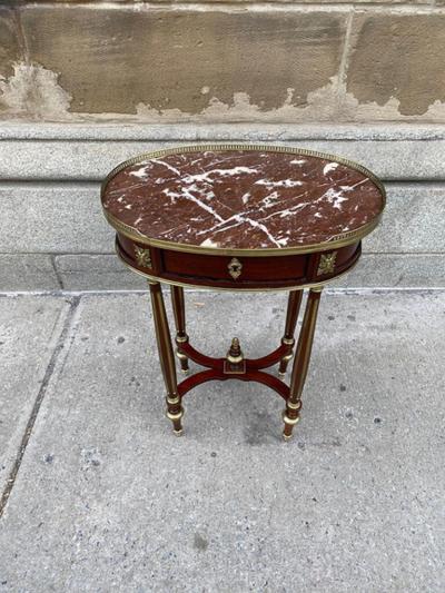 NAPOLEON III LOUIS XVI STYLE MAHOGANY SIDE TABLE