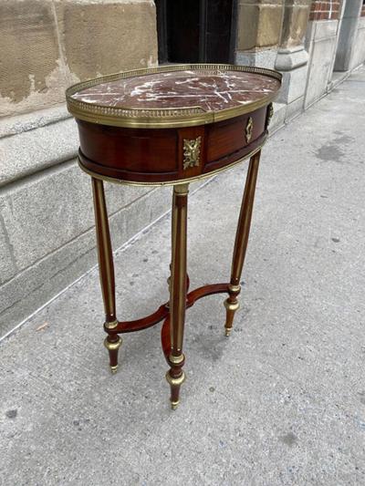 NAPOLEON III LOUIS XVI STYLE MAHOGANY SIDE TABLE