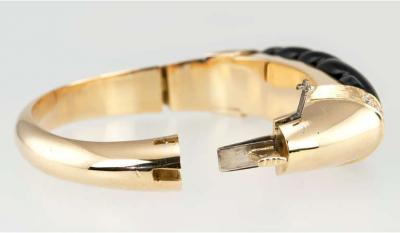 NARDI GOLD BANGLE W ONYX DIAMONDS
