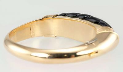 NARDI GOLD BANGLE W ONYX DIAMONDS