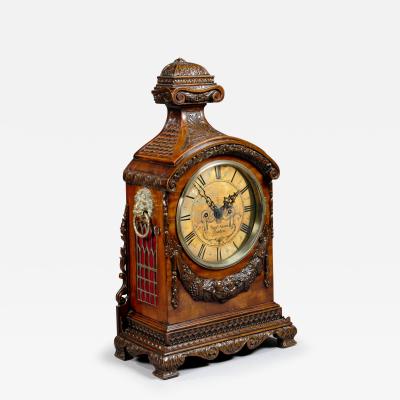 NATHAN ADAMS SHERATON SHELF CLOCK WITH WORKS BY NATHAN ADAMS