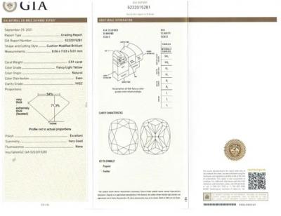 NATURAL YELLOW CUSHION CUT DIAMOND SOLITAIRE RING