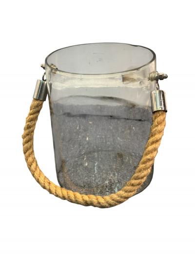 NAUTICAL STYLE GLASS ROPE ICE BUCKETS WINE COOLERS