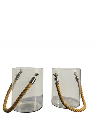 NAUTICAL STYLE GLASS ROPE ICE BUCKETS WINE COOLERS