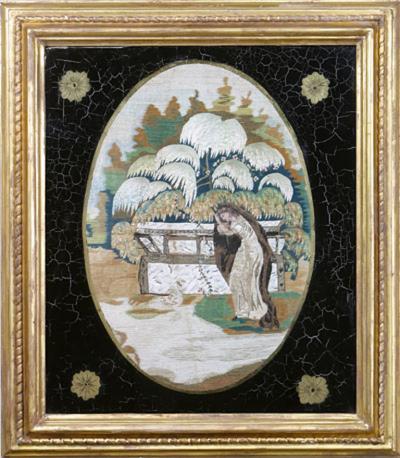 NEEDLEWORK MOURNING PICTURE