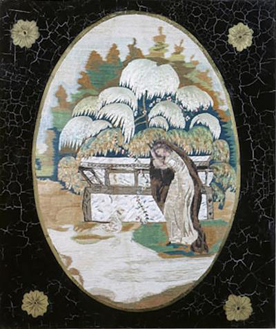 NEEDLEWORK MOURNING PICTURE