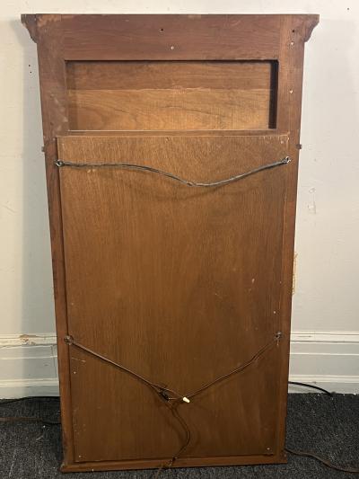 NEO CLASSICAL TRUMEAU MIRROR WITH ATTACHED BRONZE SCONCES