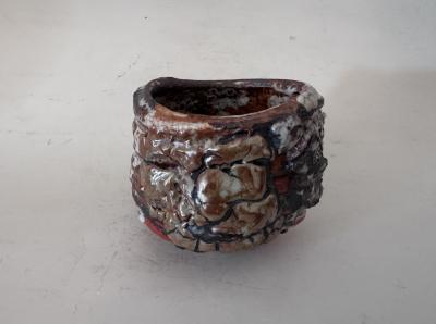 NEZUMI SHINO URUSHI CHAWAN CEREMONIAL TEA BOWL by Kodai Ujiie