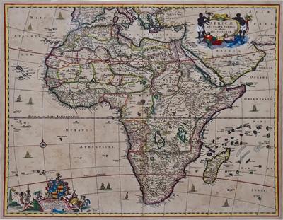 NICOLAES VISSCHER Africae Accurata a Hand Colored 17th Century Map of Africa by Visscher