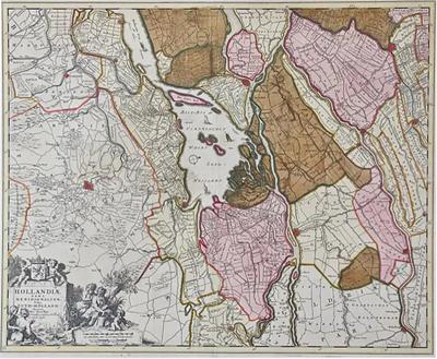 NICOLAES VISSCHER Hand Colored 17th Century Visscher Map Hollandiae Southern Holland