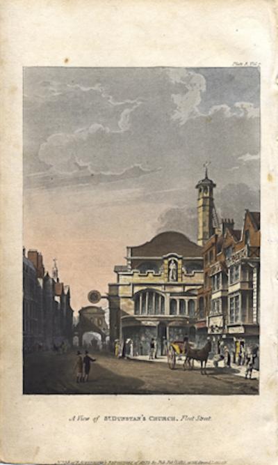 NO 181 A VIEW OF ST DUNSTAN S CHURCH FLEET STREET 24CM X 15CM 