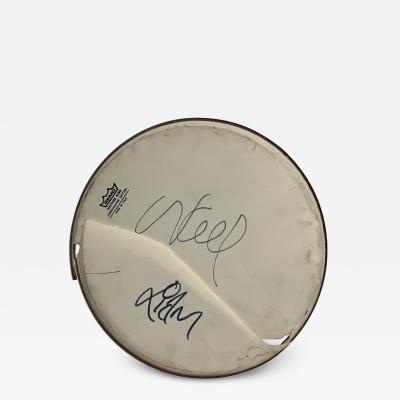 NOEL AND LIAM GALLAGHER AUTOGRAPHED DRUM HEAD