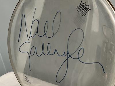 NOEL GALLAGHER AUTOGRAPHED DRUM HEAD