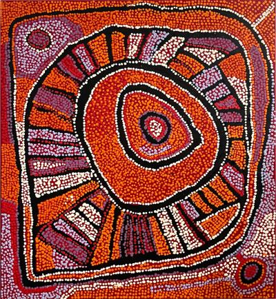 Naata Nungurrayi Framed Contemporary Australian Aboriginal Painting by Naata Nungurrayi