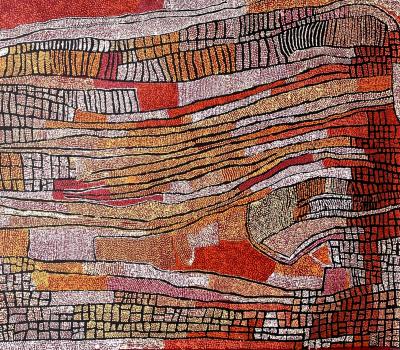 Naata Nungurrayi Large Stunning Australian Aboriginal Painting by Naata Nungurrayi