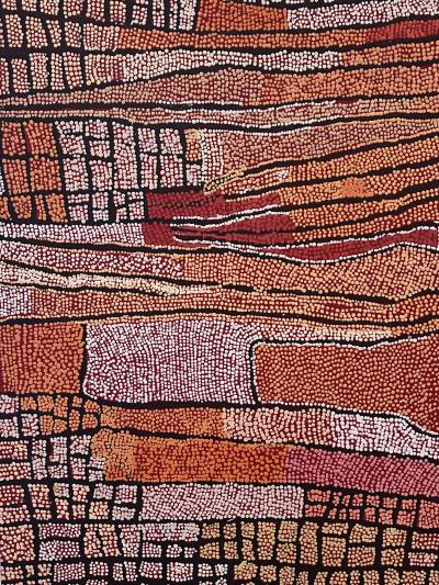 Naata Nungurrayi Large Stunning Australian Aboriginal Painting by Naata Nungurrayi