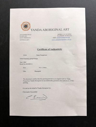 Naata Nungurrayi Large Stunning Australian Aboriginal Painting by Naata Nungurrayi