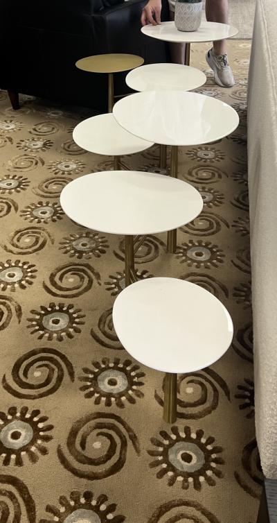 Nada Debs MODERNIST WHITE AND GOLD PEBBLES TABLE BY NADA DEBS