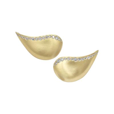 Nada Ghazal Nada Ghazal Champagne Diamond Gold Fuse Elegance Earlobe Earrings