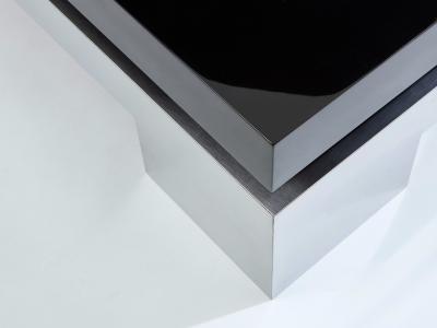 Nadine Charteret Nadine Charteret black lacquer brushed steel coffee table 1972