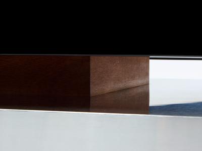 Nadine Charteret Nadine Charteret black lacquer brushed steel coffee table 1972