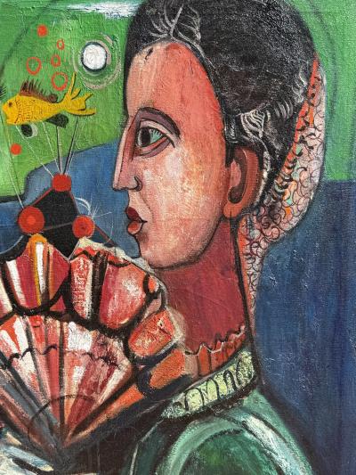 Nahum Tschacbasov Gentleman with Fan and Gold Fish 