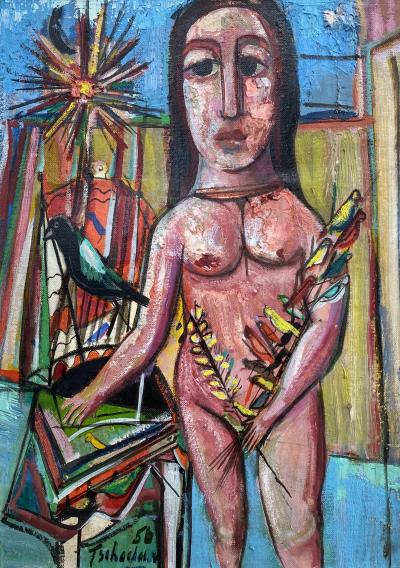 Nahum Tschacbasov Woman with Birds