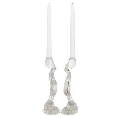 Nan Nan Liu Contemporary design two sculptural silver candlesticks by Nan Nan Liu