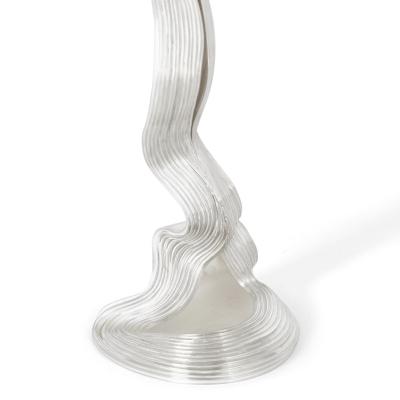 Nan Nan Liu Contemporary design two sculptural silver candlesticks by Nan Nan Liu