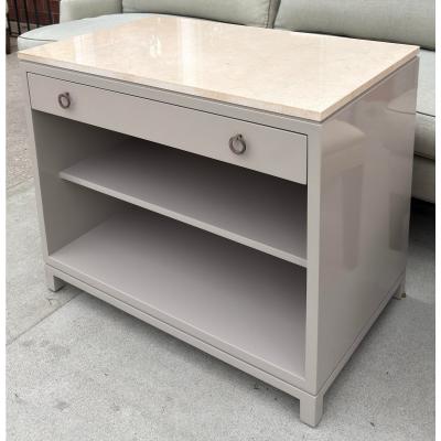 Nancy Corzine 1 of 2 Nancy Corzine Lacquered Marble Top Nightstand