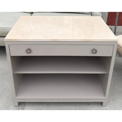 Nancy Corzine 1 of 2 Nancy Corzine Lacquered Marble Top Nightstand