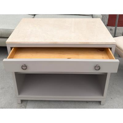 Nancy Corzine 1 of 2 Nancy Corzine Lacquered Marble Top Nightstand